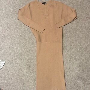 Banana Republic Factory Tan Long Sleeve Dress